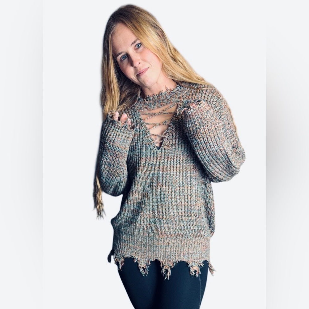 Daytrip Colorful Knit Sweater - Picture 1 of 8